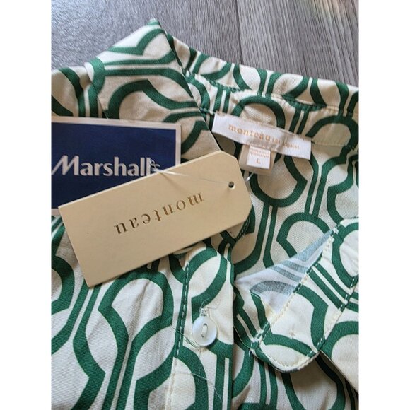 Monteau Womens Geometric Patterned Cotton Dress L NWT - Picture 5 of 7